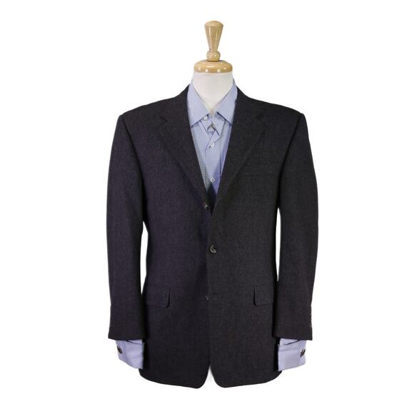 Hickey Freeman Blazer Gray Wool Cashmere 3-Btn Jacket Madison 40S